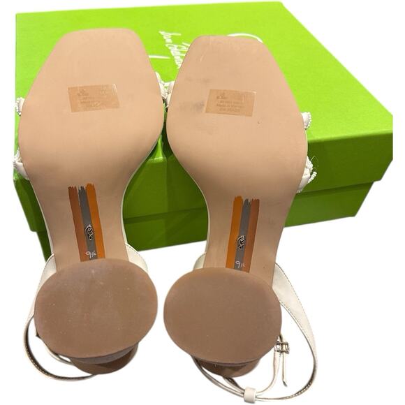 Sam Edelman Cream Block Heel Sandals - Picture 5 of 13